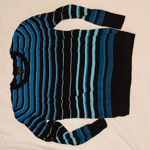 Worthington Turquoise Striped Sweater - L